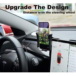 Car Cellphone Mount for Tesla Model 3 Model Y Monitor Fixed Clip Safety Cell Phone Holder Stand (Silence) Upgrade Silicone (All Screen Phone Holder)