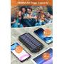 Solar Power Bank 26800mAh, Riapow Wireless Portable Charger Fast Charge 3.0A Solar Charger External Battery with 4 Outputs & LED Flashlight Phone Chargers for Phone, Tablet and Camping Outdoors