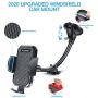 Windshield Phone Car Holder Mount - FLOVEME 2020 Upgraded Gooseneck Cell Phone Holder for Car Windshield Car Phone Holder Mount Compatible with iPhone Samsung Smartphone Cell Phone Stand for Car Truck