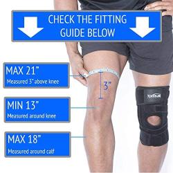 EXOUS Knee Brace Support Protector - Relieves Patella Tendonitis - Jumpers Knee Mensicus Tear - ACL Lateral & Medial Ligament Sprains Comfort Design True Non-Slip FIT for Arthritis - Sport - Running