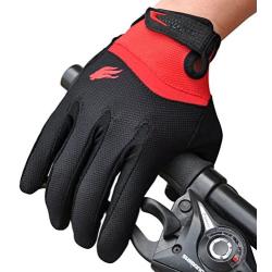 FIRELION Cycling Gloves Bike Bicycle Gloves - Breathable Gel Pad Shock-Absorbing Anti-Slip - MTB DH Road Touch Recognition Full Finger Gloves for Men/Women