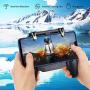 Neon PUBG Mobile Game Controller Rechargeable Mobile Gaming Triggers Sensitive Game Grip 4-Finger Operation Heat Dissipation with Cooling Fan Power Bank Function for 4.7"-6.5" iOS & Android Phone