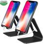 COOLOO Cell Phone Stand, Mobile Phone Anti-Skid Holder, Cradle, Dock Compatible Android Smartphone, Phone 11 Pro Xs Max Xr X 8 7 6 6s Plus 5s, Accessories Desk - 2 Pack Black