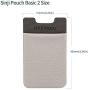 Sinjimoru Card Holder for Back of Phone, Stick on Wallet Functioning as Card Sleeves, Cell Phone Credit Card Holder, Minimallist Wallet Sticker for iPhone. Sinji Pouch Basic 2, Grey