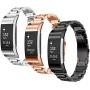 Charge 2 Accessories Bands for Fitbit, SailFar 3PCS Stainless Steel Metal Replacement Bracelet Strap Wrist Smart Watch Band for Fitbit Charge 2 HR, Small/Large, Men/Women, Silver, Rose Gold, Black