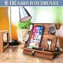 BarvA Wood Dock-ing Station Cell-Phone Smart-Watch Holder Men Charging Accessory Night-Stand Father Mobile Gadget Organizer Desk-top Dresser Storage Valet Anniversary Adult Birth-Day Graduation Gift