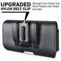 DeBin iPhone 11 iPhone XR Holster, Leather Belt Holster Case with Belt Clip and Loops Cell Phone Holder Pouch for Apple iPhone 11 / XR (Fits Cellphone with Other Case Cover on) Black