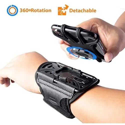 Wristband Phone Holder for iPhone XR/11/X/8 Plus/8/7/6 Plus/iPod Touch, Detachable Sports Wristband for Androids, Samsung Galaxy, all 4-6.5Phones, 360°Rotatable with Key Holder Wristband Phone Holder for iPhone XR/11/X/8 Plus/8/7/6 Plus/iPod Touch, Detachable Sports Wristband for Androids, Samsung Galaxy, all 4-6.5Phones, 360°Rotatable with Key Holder