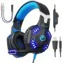 VersionTECH. G2000 [Updated] Stereo Gaming Headset for Xbox One PS4 PC,Surround Sound Over-Ear Headphones with 50mm Drive Unit,Noise Cancelling Mic, LED Lights for Laptop, Mac,Nintendo Switch Game