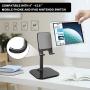 Cell Phone Stand,Phone Holder for Desk Adjustable Tablet Stand Compatible with iPhone and All Smartphone (Black)