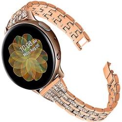 Joyozy Women Girls Stylish Bands Compatible with Galaxy Watch Active(40mm)/2(40mm)(44mm)Galaxy Watch3(41mm)/Galaxy Watch 42mm/Garmin Vivoactive 3/3 Music/Garmin Forerunner 245/645 Music, 20mm Quick Release Strap Rhinestones Bracelet for Samsung Gear S4/Ge