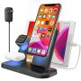 Wireless Charger 4 in 1 Wireless Charging Dock Station for Apple Airpods 2/Pro Fast Wireless Charger Stand for iPhone 11/11pro Max/X/XS/XR/8/8 Plus, Compatibility with Apple Watch Series 5/4/3/2/1