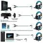 Leoie GM-2 Gaming Headset with Microphone Headphone with LED Light for PS4 Xbox 1 Laptop Tablet Mobile Phones PC White Blue Leoie GM-2 Gaming Headset with Microphone Headphone with LED Light for PS4 Xbox 1 Laptop Tablet Mobile Phones PC White Blue