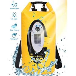 Floating Dry Bag Submersible Waterproof, with Bluetooth Speaker Solar Light - 20L Roll Top Dry Sack Keeps Gear Dry for Men Women Kayaking, Beach, Rafting, Boating, Hiking, Camping and Fishing