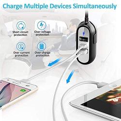 Quick Charge 3.0 USB Car Charger, Cdyiswu 60W/12A 5-Port Multi Fast Smart Car Charger Adapter, Compatible Phone XS/XR/X/8/Plus, Pad/Air/Mini, Galaxy S10/10+/9/8/Note and More (Black)