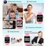 Smart Watch - Sazooy Bluetooth Smart Watch Support Make/Answer Phones Send/Get Messages Compatible Android iOS Phones with Camera Pedometer SIM SD Card Slot for Men Women (Pink)