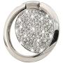 Cell Phone Finger Ring Holder, GREATQIQI Bling Crystals Phone Kickstand, 360° Rotation Metal Ring Grip Stand for Phones and Tablets (Silver)