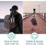 Torjim 60” Camera Tripod with Carry Bag, Lightweight Travel Aluminum Professional Tripod Stand (5kg/11lb Load) with Bluetooth Remote for DSLR SLR Cameras Compatible with iPhone & Android Phone-Silver