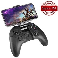 FiveEyes Gamepad Gaming Controller Wireless Bluetooth Gaming Joystick Joypad with Clamp Holder Compatible with iOS/iPhone/iPad/PS4 remote play - Black