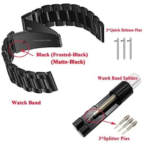 ubrokeifixit 22mm Solid Stainless Steel Watch Band,Watch Wrist Band Bracelet Strap Replacement for Samsung Galaxy Watch 46mm,Gear S3 Frontier,Gear S3 Classic,Watch Band Splitter Matte-Black ubrokeifixit 22mm Solid Stainless Steel Watch Band,Watch Wrist Band Bracelet Strap Replacement for Samsung Galaxy Watch 46mm,Gear S3 Frontier,Gear S3 Classic,Watch Band Splitter Matte-Black