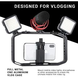 Ulanzi M-Rig Film Making Vlog Cage for Smartphones, GoPros and DSLR Cameras | Full Metal Professional Grade Vlogging Handle Cage for External Microphones & Video Lights