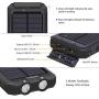 Solar Charger 20000mAh YOESOID Portable Solar Power Bank with Dual USB Output Waterproof External Battery Pack Compatible Most Smart Phones and Tablets