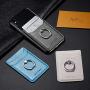 Phone Card Holder with Ring Grip for Back of Phone,Adhesive Stick-on Credit Card Wallet Pocket for iPhone,Android and Smartphones (Metal)