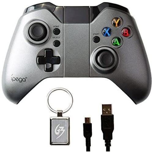 Gam3Gear PG-9062 Dark Fighter Wireless Joypad Controller Gamepad for Samsung Huawei Android TV TV Box (NOT for iOS) with Keychain