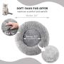 Joyreap Round Plush Dog Bed, Velvet Donut Pet Bed, Faux Fur Fluffy Cat Bed Cuddler Cushion for All Season - Washable, Non-Slip Waterproof Bottom (55cm /22 inches)
