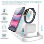 Wireless Charger, QI-EU 4 in 1 Qi-Certified Fast Charging Station Compatible Apple Watch Airpods Pro iPhone 11/11pro/X/XS/XR/Xs Max/8/8 Plus, Wireless Charging Stand Compatible Samsung Galaxy S20/S10
