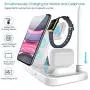Wireless Charger, QI-EU 4 in 1 Qi-Certified Fast Charging Station Compatible Apple Watch Airpods Pro iPhone 11/11pro/X/XS/XR/Xs Max/8/8 Plus, Wireless Charging Stand Compatible Samsung Galaxy S20/S10