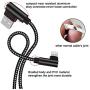 90 Degree iPhone Charger 10 FT Braided Lightning Cable 3 Pack Right Angle Charging & Syncing Cord Compatible with iPhone/XS/XR/X/8/7/6/iPad etc.(Black White,10ft)