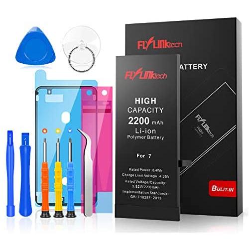 Flylinktech for iPhone 7 Battery, 2200mAh High Capacity Li-ion Battery with Repair Tool Kit-Included 24 Months Assurance