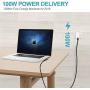USB C to USB C Cable 10ft (100W 20V/5A)Peskaul USB Type-C Nylon Braided 5A Fast Charging Cable 90 Degree Compatible with Samsung Galaxy Note 10 S9 S8, MacBook Air, iPad Pro 2017,18,19 Nintendo Switch
