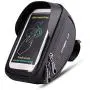 MOOZO Bike Handlebar Bag, Bicycle Phone Holder, Waterproof Cycling Frame Bags Top Tube Pouch Pannier Bike Phone Mount Stand for iPhone Xs MAX XR X 8 7 6 6S Plus Samsung S9 S8 S7 Smartphones Below 6