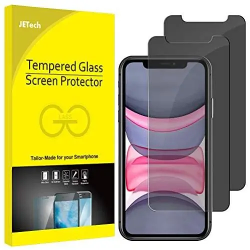 JETech Privacy Screen Protector for iPhone 11 and iPhone XR 6.1-Inch, Anti Spy Tempered Glass Film, 2-Pack JETech Privacy Screen Protector for iPhone 11 and iPhone XR 6.1-Inch, Anti Spy Tempered Glass Film, 2-Pack