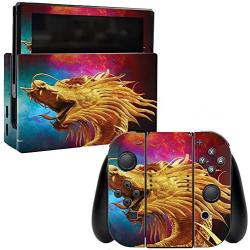 MightySkins Skin Compatible with Nintendo Switch wrap Cover Sticker Skins The Golden Dragon