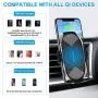 HonShoop Car Phone Mount Wireless Charger, Wireless Car Charger 10W/7.5W, Auto-Clamping Car Wireless Charger Air Vent Dashboard Car Mount, Compatible with iPhone X/XR/Xs/Xs Max/8/8 Plus ect (Silver) HonShoop Car Phone Mount Wireless Charger, Wireless Car Charger 10W/7.5W, Auto-Clamping Car Wireless Charger Air Vent Dashboard Car Mount, Compatible with iPhone X/XR/Xs/Xs Max/8/8 Plus ect (Silver)