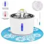 Cat Water Fountain Stainless Steel, 81oz/2.4L Intelligent Auto Power Off Pump with LED Light, Pet Fountain, Cat Water Dispenser with 3 Filters, 1 Mat and 2 Cleaning Brushes, Water Level Window