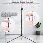 10” LED Ring Light with Tripod Stand Adjustable & Phone Holder, Bluetooth Remote Shutter for Makeup/Live Stream/YouTube Video/Photography, Compatible with iPhone/Android - WONEW ZJ02 10” LED Ring Light with Tripod Stand Adjustable & Phone Holder, Bluetooth Remote Shutter for Makeup/Live Stream/YouTube Video/Photography, Compatible with iPhone/Android - WONEW ZJ02
