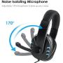 Rehomy 3.5mm Wired Gaming Headset, Over-Ear Surround Stereo Headphone with Noise Cancelling Mic, Compatible with PC, PS4, Mac