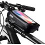zwq Bicycle Phone Holder, Waterproof Cycle Cell Phone Mount, Handlebar Phone Bag with Touch Screen, Bicycle Storage Bag, Bicycle Bag Compatible for iPhone Samsung Smart Phone up to 6.5. (Black)