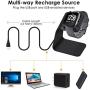 CAVN Charger Dock Compatible with Fitbit Versa/Versa Lite (Not for Versa 2), Premium Aluminum Charging Cable Cord Station Cradle Base Attached 4.2ft USB Stand Cable Smartwatch Accessories (Black)