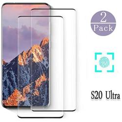 Screen Protector for Galaxy S20 Ultra/S20 Ultra 5G,9H Hardness Tempered Glass, Ultrasonic Fingerprint Compatible, Case Friendly Bubble-Free for Samsung Galaxy S20 Ultra Glass Screen Protector