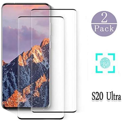 Screen Protector for Galaxy S20 Ultra/S20 Ultra 5G,9H Hardness Tempered Glass, Ultrasonic Fingerprint Compatible, Case Friendly Bubble-Free for Samsung Galaxy S20 Ultra Glass Screen Protector