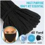 1/4 inch Black Elastic Cord 40 Yard Elastic Rope Elastic Cord Heavy Stretch High Elasticity Knit Elastic Band for Sewing Crafts DIY, Bedspread, Cuff 1/4 inch Black Elastic Cord 40 Yard Elastic Rope Elastic Cord Heavy Stretch High Elasticity Knit Elastic Band for Sewing Crafts DIY, Bedspread, Cuff
