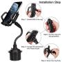 MOTOBA Adjustable Gooseneck Cell Phone Mount Stand Car Cup Drink Holder, 360 Degrees Rotation Car Cradle for iPhone, Samsung Galaxy, Huawei, etc.