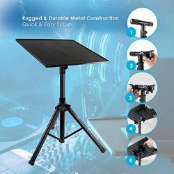 Pro DJ Laptop, Projector Stand - Adjustable Laptop Stand, Computer DJ Equipment Studio Stand Mount Holder, Height Adjustable, Laptop Projector Stand, 23" to 41", Good For Stage or Studio - Pyle (PLPTS3)