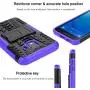 RioGree Phone Case for Samsung Galaxy J2 / Core / J2 Dash /J2 Pure Case, Heavy Duty Cell Phone Shockproof with Kickstand Cover Skin TPU, Purple