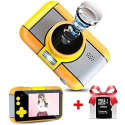 WUBUMIM Kids Digital Video Camera Best Birthday Gifts for Girls Age 3-7 (Yellow)